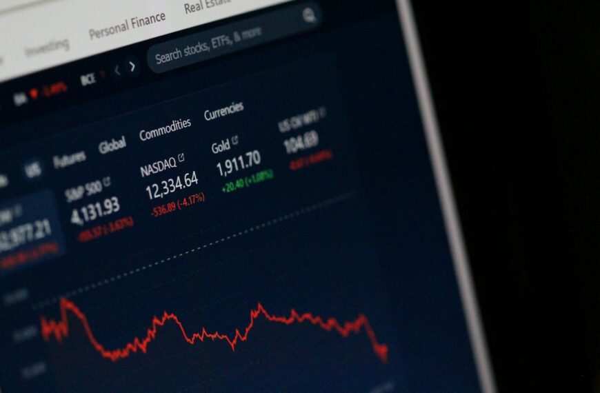 a close-up of a screen index price asset performance